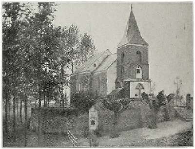 Het kerkje rond 1916 (naar Dr. J. Sassen, 1917)