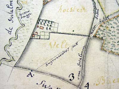 Het huurvaarderspad bij de Hoosterhof, tussen Beesel en Swalmen. J.J. Smabers, 1781.