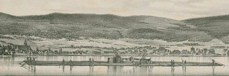 Rijnvlot bij Mittelheim, 1833.