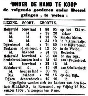 De Maas- en Roerbode, 20 noember 1858.