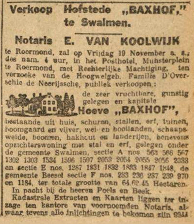 Limburger koerier : provinciaal dagblad, 13 november 1920.